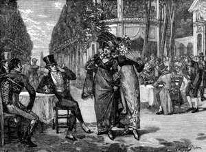 Moda z epoki regencji: "The Beaus and the Belles". autorstwa Unbekannter Künstler