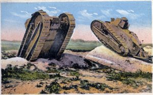 Czołgi Renault, ok. 1910 r. (pocztówka) autorstwa Unbekannter Künstler