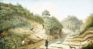 Droga prowadząca z Groty Pausilipo do Pianura, Królestwo Neapolu, ok. 1767 r autorstwa Unbekannter Künstler