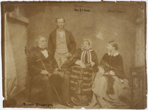 Robert Stephenson, angielski inżynier mechanik i budowlany, z rodziną, ok. 1850 r. autorstwa Unbekannt