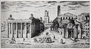 Forum Romanum XVI wiek (rycina) autorstwa Unbekannter Künstler