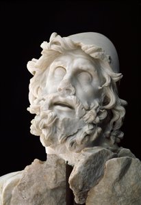 Sztuka rzymska: grupa „Polifema ślepego””: Głowa Ulissesa - Rzeźba z marmuru, I wiek przed lub po JC - Sperlonga, museo Archeologico Nazionale - Głowa Ulissesa autorstwa Unbekannt