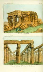 Ruiny świątyni Kom Ombo (Ombas), Nubia i widok na świątynię Karnak, Luksor, Egipt autorstwa Unbekannt