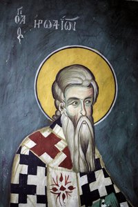 Bizantyjski fresk św. Herodiona z klasztoru Agios Ioannis Lampadistis, św. autorstwa Unbekannt