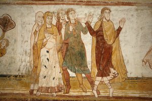 Obraz opactwa Saint-Savin: Abraham i Lot rozstali się, Saint-Savin-sur-Gartempe, Francja autorstwa Unbekannt