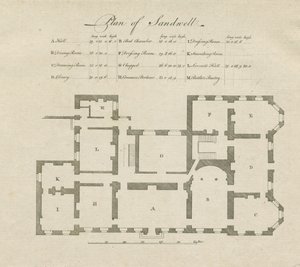 Sandwell Park - Plan sali: grawerowanie i [?XVIII wiek] autorstwa Unbekannt
