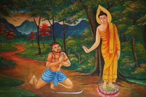 Scena z życia Buddy Vientiane Laos autorstwa Unbekannt