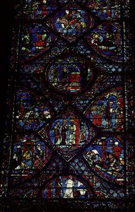 Sceny z życia Karola Wielkiego (747-814) z ambulatorium, ok. 1215-35 (witraże) (zob. też 98072) autorstwa Unbekannt