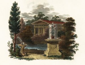 Wynalazki naukowe Stephena Halesa w ogrodzie.1802 (grafika) autorstwa Unbekannter Künstler