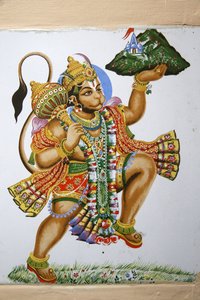 Świątynia hinduska Shree, Leicester. Hanumana. Zjednoczone Królestwo autorstwa Unbekannt