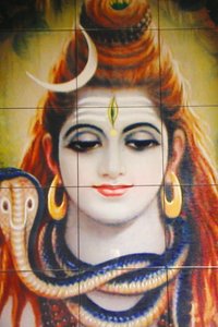 Świątynia hinduska Shree, Leicester. Mozaika Shiva. Zjednoczone Królestwo autorstwa Unbekannt