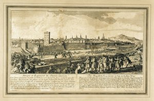 Hiszpania: Wojna o sukcesję hiszpańską (1714). Oblężenie Barcelony. (rycina) autorstwa Unbekannter Künstler