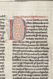 Św. Augustyn z Hippony „Opera”, Fol 18 recto, detal, ok. 1200 (pióro i atrament na pergaminie) autorstwa Unbekannt