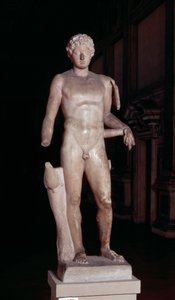 Posąg młodzieńca z atrybutami Merkurego, Roman (marmur) autorstwa Unbekannt