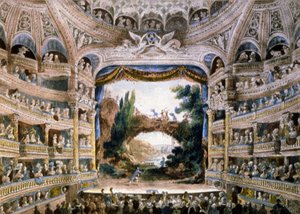 Teatr Comedie Francaise pod koniec XVIII wieku, koniec XIX wieku (rycina) autorstwa Unbekannter Künstler