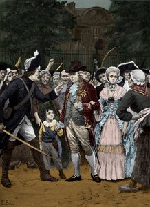 Francuska rodzina królewska w drodze na Zgromadzenie 1792 autorstwa Unbekannter Künstler