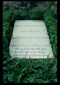 Grób Percy Bysshe Shelley (1792-1822) (zdjęcie czarno-białe) autorstwa Unbekannt