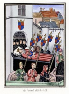 Orszak pogrzebowy króla Anglii Ryszarda II (1367-1400), wyruszający z zamku Pontefract do katedry św. Pawła w Londynie (Anglia) autorstwa Unbekannter Künstler
