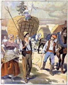 Ostatni wóz z pszenicą w Beauce, ok. 1910 r. (ilustracja) autorstwa Unbekannter Künstler