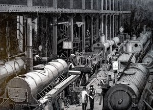 Hala produkcyjna firmy Robert Stephenson and Company. autorstwa Unbekannt