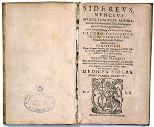 Strona tytułowa z książki Galileusza o teorii astronomicznej autorstwa Unbekannt