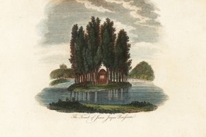 Grób Jean-Jacques Rousseau, francuskiego pisarza.1803 (rycina) autorstwa Unbekannter Künstler