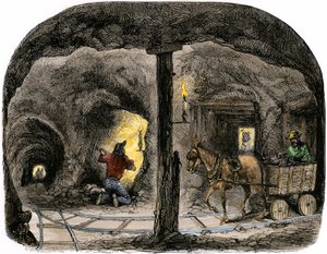 Tunel w kalifornijskiej kopalni autorstwa Unbekannter Künstler