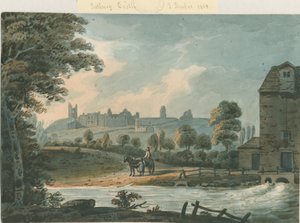 Zamek Tutbury – widok na południowy wschód: malowanie akwarelą, 1808 autorstwa Unbekannt