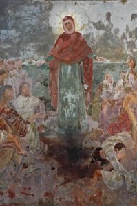 Ukraina, Kijów, Ławra Kijowsko-Perczerska (Klasztor Jaskiń Prawosławnych-oryg 1051), fresk przy wejściu autorstwa Unbekannt