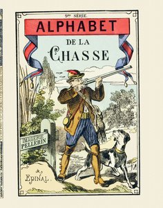 Myśliwy i jego pies - Okładka Alfabetu myśliwskiego - Image Pellerin, Epinal, s. d. - 16 stron - seria 9, ok. 1890 (druk) autorstwa Unbekannt