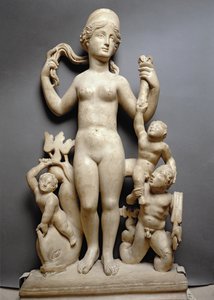 Wenus z puttami, trytonem i delfinem, rzymska, IV wne (marmur) autorstwa Unbekannt