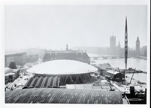 Widok na Kopułę Odkrywców zbudowaną na Festiwal Wielkiej Brytanii, otwartą 4 maja 1951 r. (zdjęcie czarno-białe) autorstwa Unbekannt