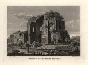 Widok na świątynię Minerva Medica, Tempio di Minerva Medica lub nimfeum, Rzym autorstwa Unbekannt