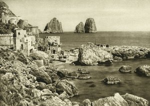 Widok na faraglioni z wyspy Capri do Mariny Piccola autorstwa Unbekannt