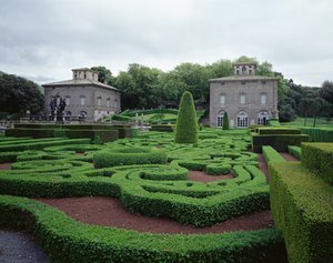 Widok na dwie wille i ogród, zaprojektowany dla kardynała Giovanniego Francesco Gambara przez Giacomo Vignola (1507-73) 1568 (foto) autorstwa Unbekannt