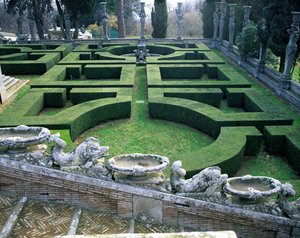 Widok na górne ogrody przed kasynem lub „Palazzina”, zaprojektowany przez Giacomo del Duca (ok. 1520-1604) ok. 1584-6 (zdjęcie) autorstwa Unbekannt
