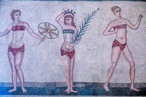 Villa Romana del Casale, Piazza Armerina, Sycylia, Włochy. Mozaika. autorstwa Unbekannter Künstler