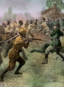 I wojna światowa - brytyjska armia indyjska atakuje niemieckich żołnierzy autorstwa Unbekannter Künstler