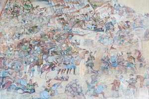 Malowidła ścienne w portalu Qeysarieh, plac Naqsh-e Jahan Imam, Isfahan, Iran (fresk) autorstwa Unbekannter Künstler