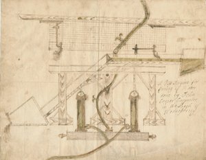 Wednesbury - A Tilt Engine: rysunek piórem i tuszem, nd [c 1710] autorstwa Unbekannt