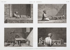 Wełna i czesanka, Tkactwo Tkactwo, Egipt, ok. 1798 r. autorstwa Unbekannt