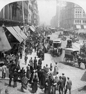 Scena uliczna w Chicago, Illinois, USA, 1896. autorstwa Underwood and Underwood