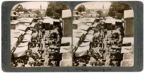 Otwarty bazar w Damaszku w Syrii, 1900. autorstwa Underwood and Underwood