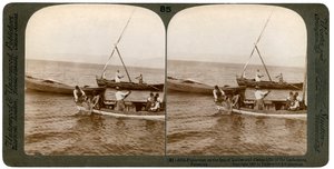 Rybacy na Morzu Galilejskim, Palestyna, 1900. autorstwa Underwood and Underwood
