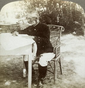 Generał Nogi w japońskiej kwaterze głównej, Port Arthur, Mandżuria, ok. 1904-1905. autorstwa Underwood and Underwood