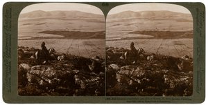 Pole bitwy Gedeonów i Wzgórze Moreh, na północ od Jezreel, Palestyna, 1900. autorstwa Underwood and Underwood