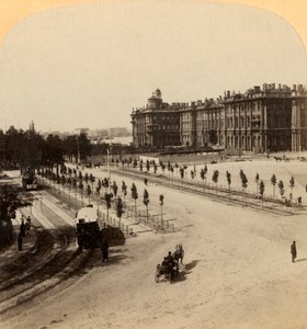 Cesarski Pałac Zimowy z Newskiego Prospektu, Petersburg, Rosja, 1897. autorstwa Underwood and Underwood