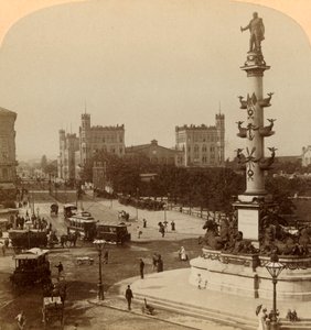 Pomnik Tegetthoffa na Prater-Stern, Wiedeń, Austria, 1898. autorstwa Underwood and Underwood