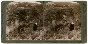 Wąwóz Brook Cherith i klasztor Eliasza, Palestyna, 1890. autorstwa Underwood and Underwood