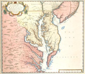 Nowa mapa Wirginii i Maryland oraz ulepszonych części Pensylwanii i New Jersey autorstwa Unidentified